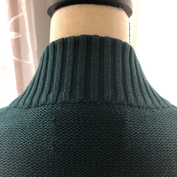 Chaps green sweater striped high neck SZ L - Picture 7 of 8